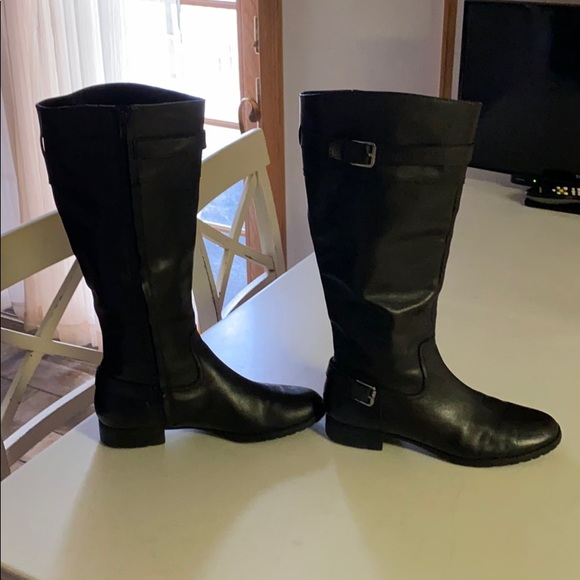 Ralph Lauren Tall Black Boots 10 - Picture 2 of 8